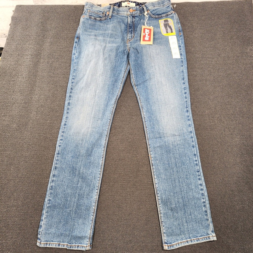Levi's 525 Straight Leg Jeans Women 16 Medium Blue Perfect Waist NWT Denim